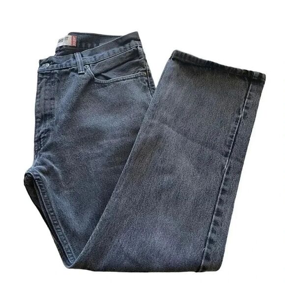 Levi Strauss #505 Black Cotton Straight Fit Men’s Denim Jeans SZ 34 # 1339 - Picture 7 of 13